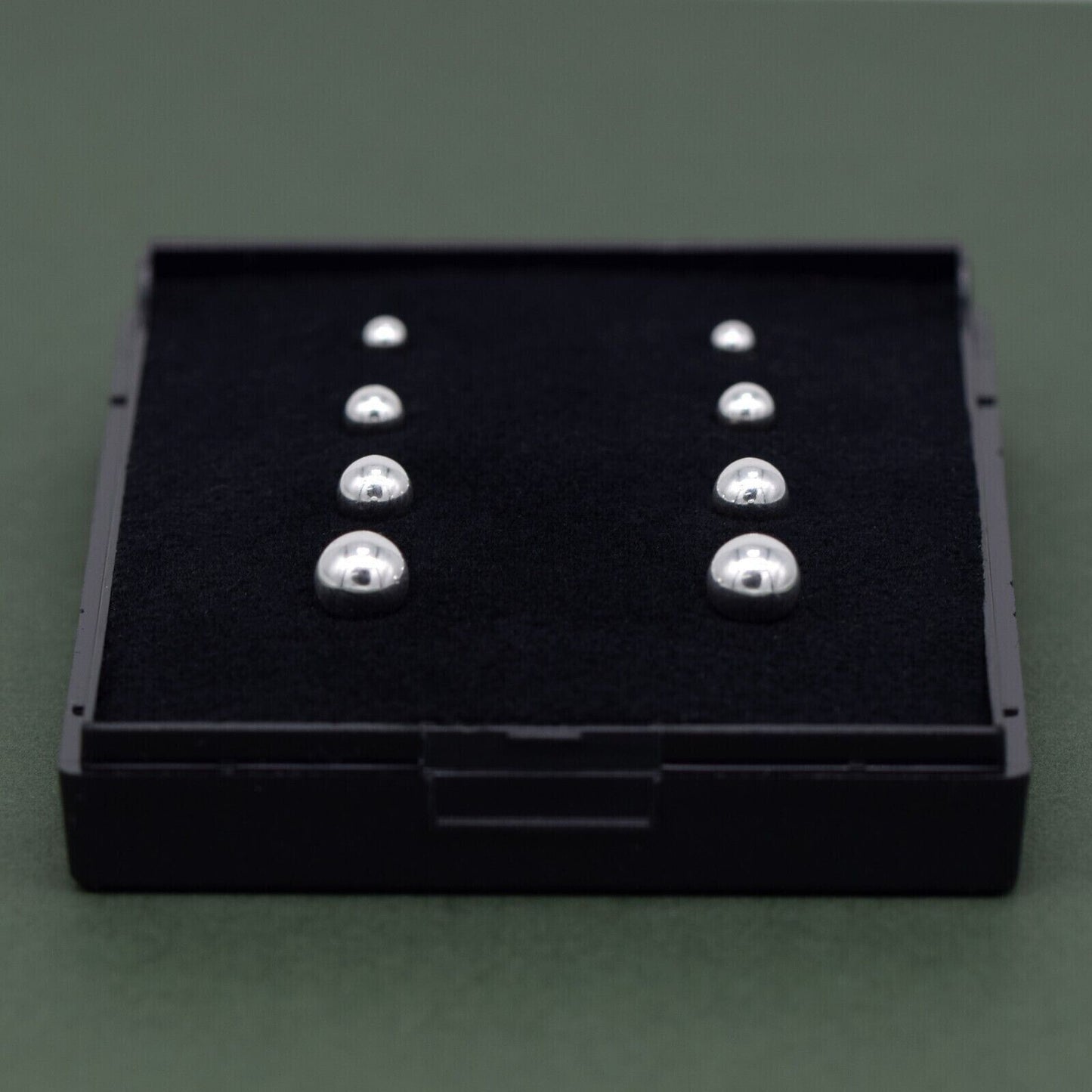 Genuine 925 Sterling Silver 3, 4, 5 & 6mm Polished Studs/Earrings In Gift Box