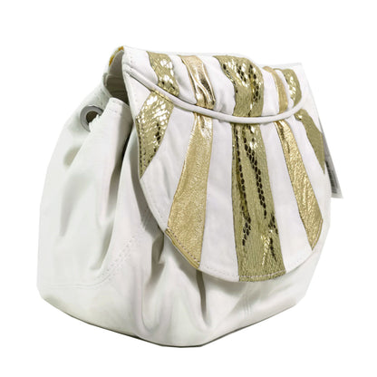 Faith Jeanette Ivory & Gold Womens Designer Handbag Ladies Shoulder Handbags