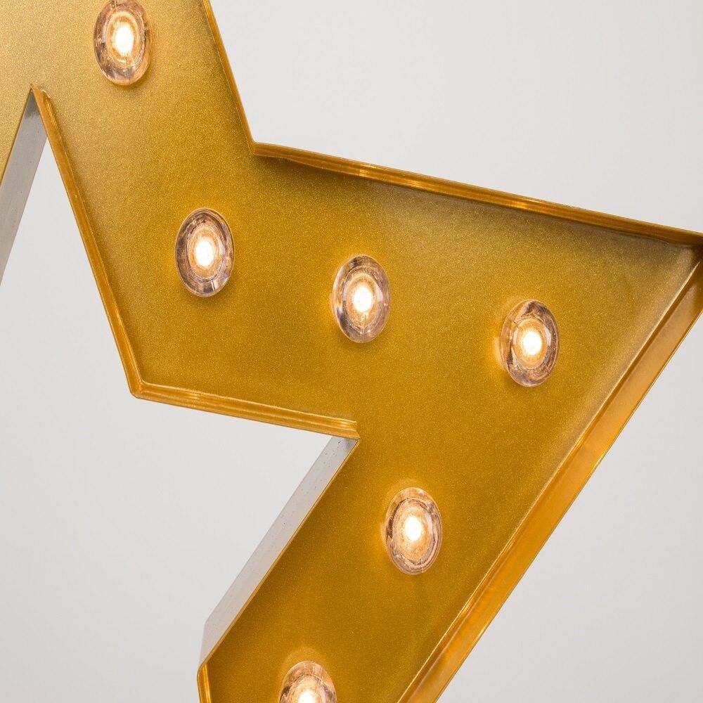 Modern LED Battery Operated / MAINS Powered Gold Star Silhouette Shaped Decorati