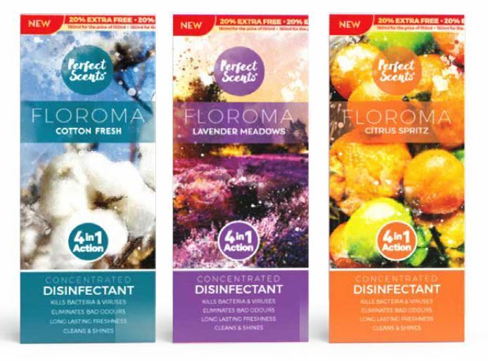 3 Perfect Scents Floroma Concentrated Disinfectant Cotton-Citrus-Lavender 180ml