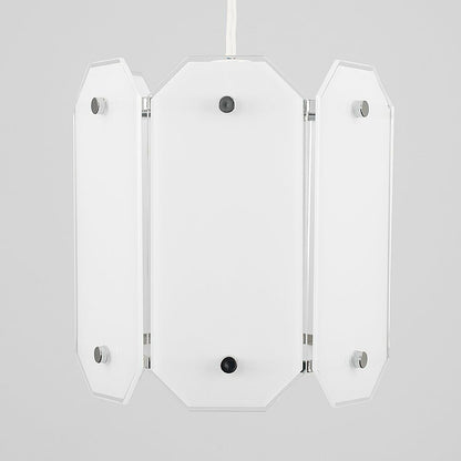 Modern 6 Sided Ceiling Pendant Light Shade in a Frosted Glass Finish