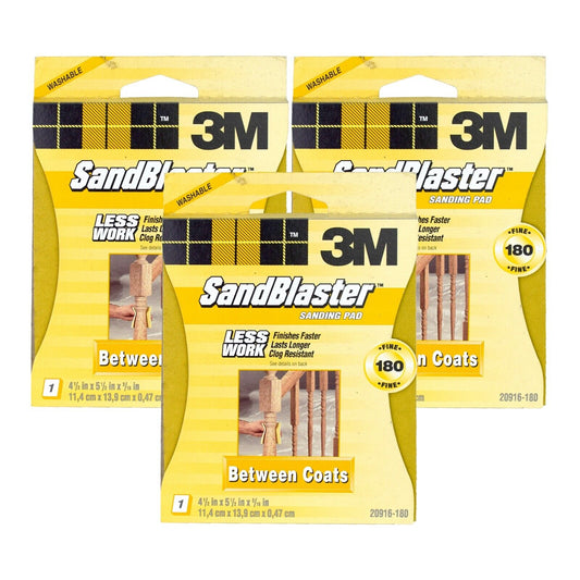 3M Sandblaster Sanding Pad 3 x 180 Grit Between Coats 3 Pads in total