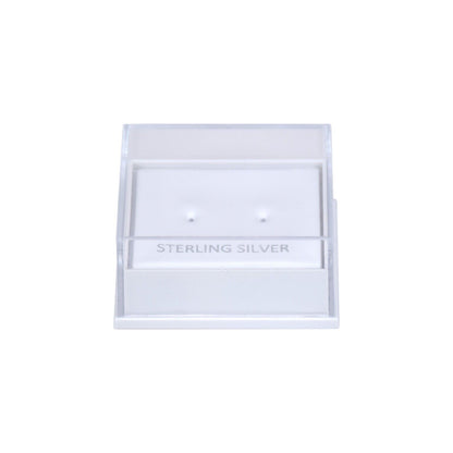 10x  Clear Lid Earring Display Boxes Sterling Silver Embossed 41 x 35 x 21 mm