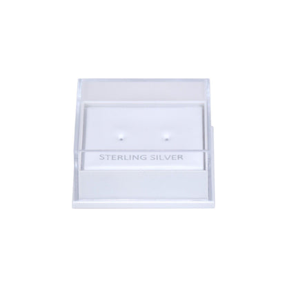 10x  Clear Lid Earring Display Boxes Sterling Silver Embossed 41 x 35 x 21 mm