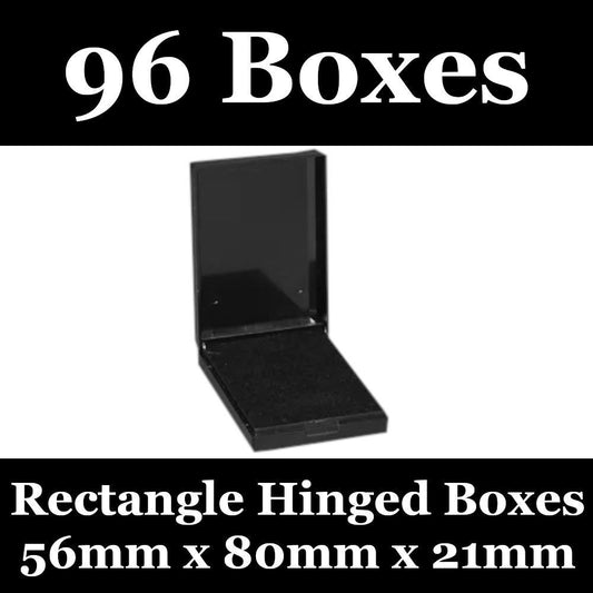 96x Rectangle Hinged Jewellery Gift Boxes Pendant Earrings Necklace Foam Padded