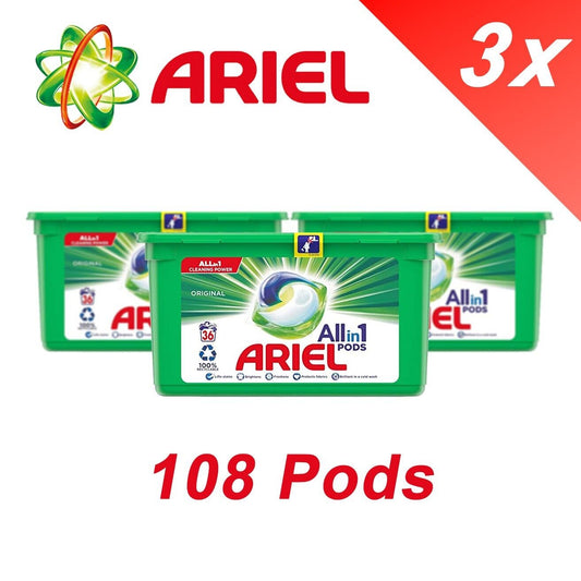 Ariel All In 1 Pods Original 36 Washes – 3 Pack – Total 108 Washes