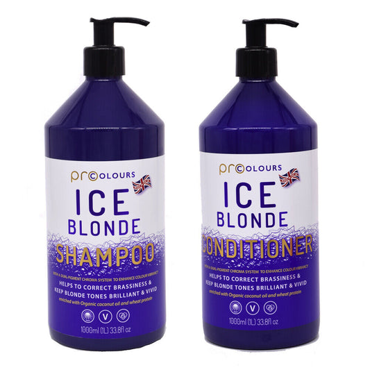 Pro Colours Shampoo and Conditioner Set Ice Toning Blonde Hair 1 Litre