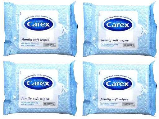 4X Cussons Carex  New Family Moisturising Soft wipes