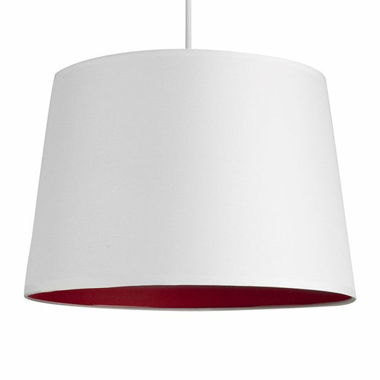 MiniSun - Modern Tapered White with Red Inner Fabric Ceiling Pendant Light Shade