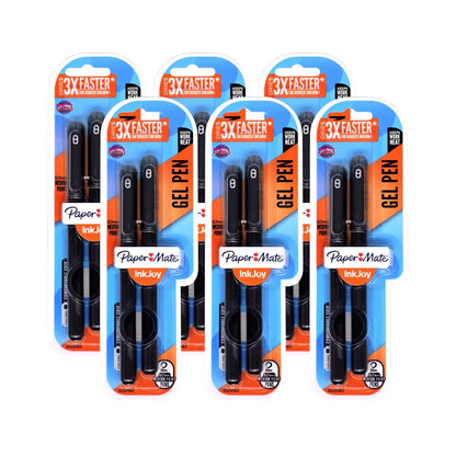 48x Papermate InkJoy Gel Ink Pens 0.7mm Medium Nib Capped Jet Black (2/Pack)