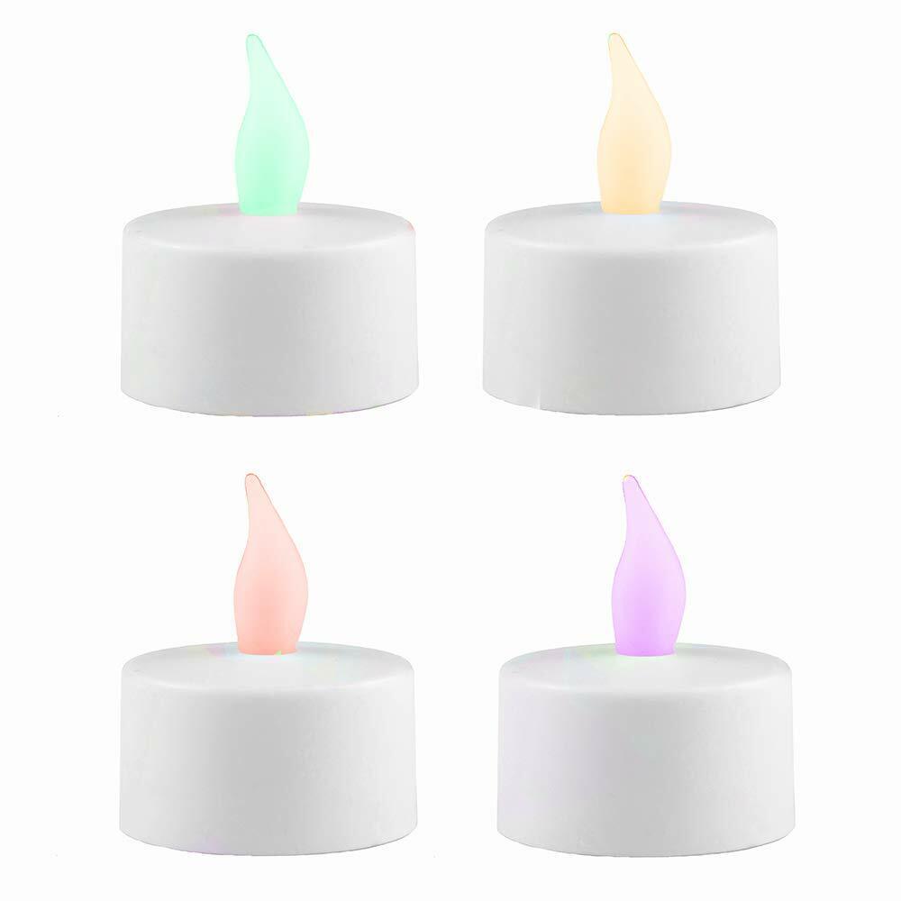 Set of 4 - Battery Operated Colour Changing LED Flameless Tea lights Decorative
