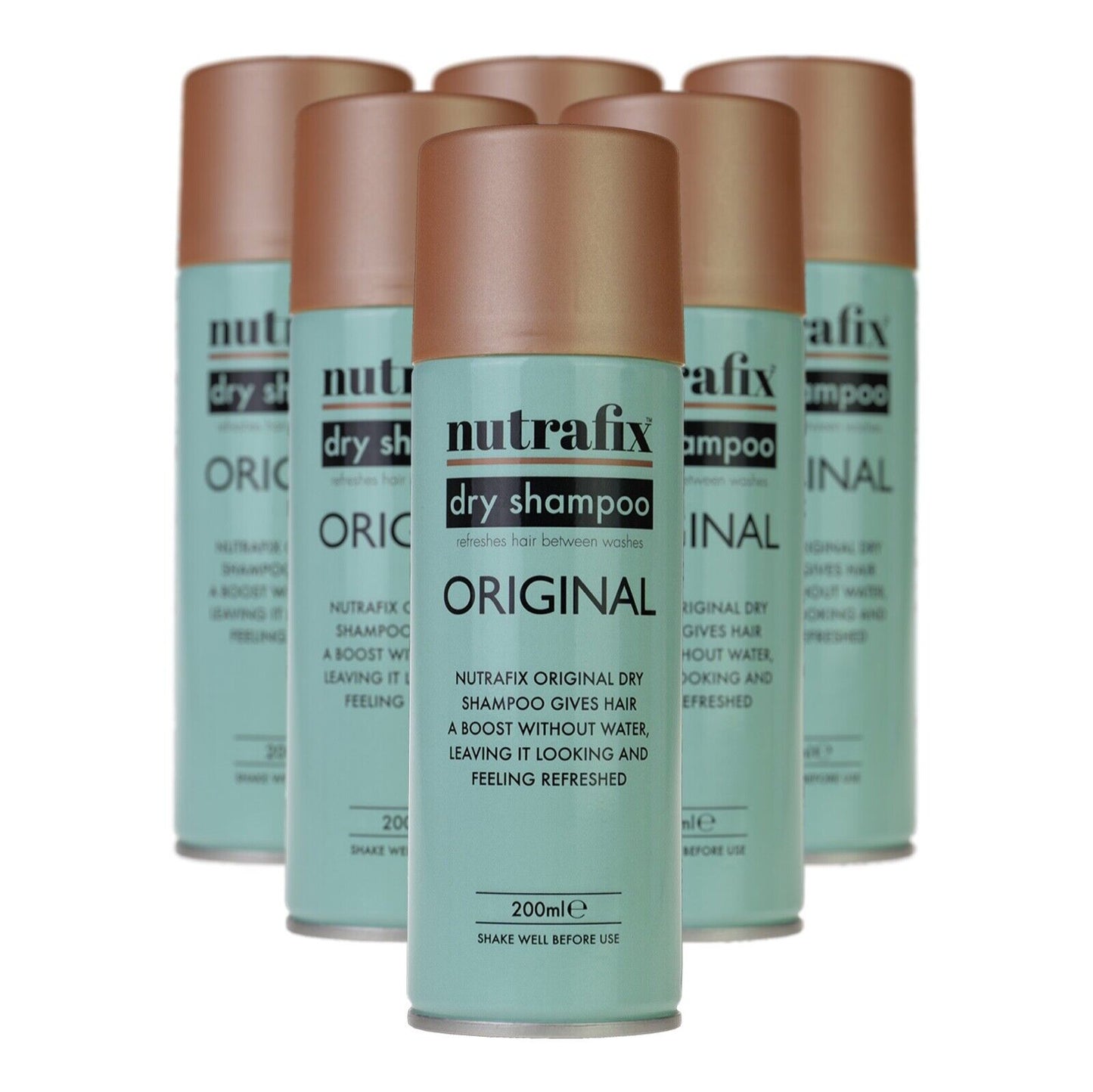 6x Nutrafix Original Dry Shampoo 200ml Hair Refresh Boost Without Water
