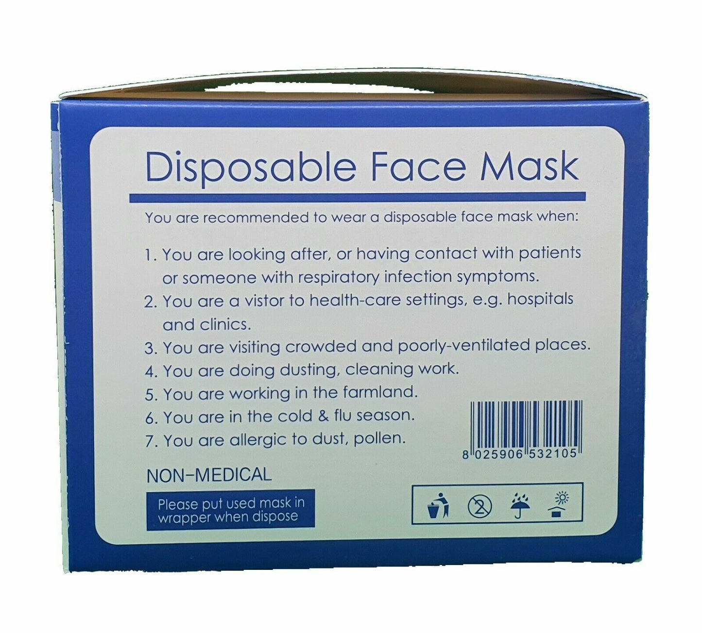 50x Disposable Face Masks Black 3PLY Soft Mask Breathable Mouth Cover Guard