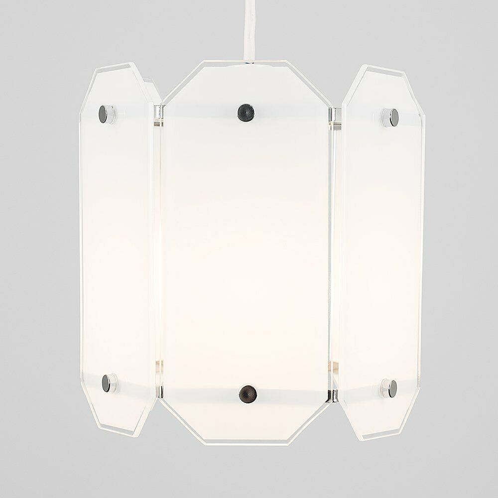 Modern 6 Sided Ceiling Pendant Light Shade in a Frosted Glass Finish