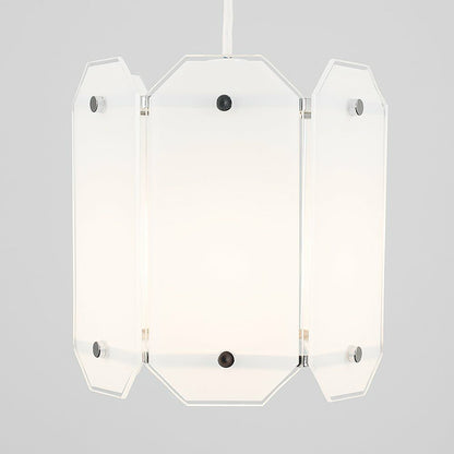 Modern 6 Sided Ceiling Pendant Light Shade in a Frosted Glass Finish