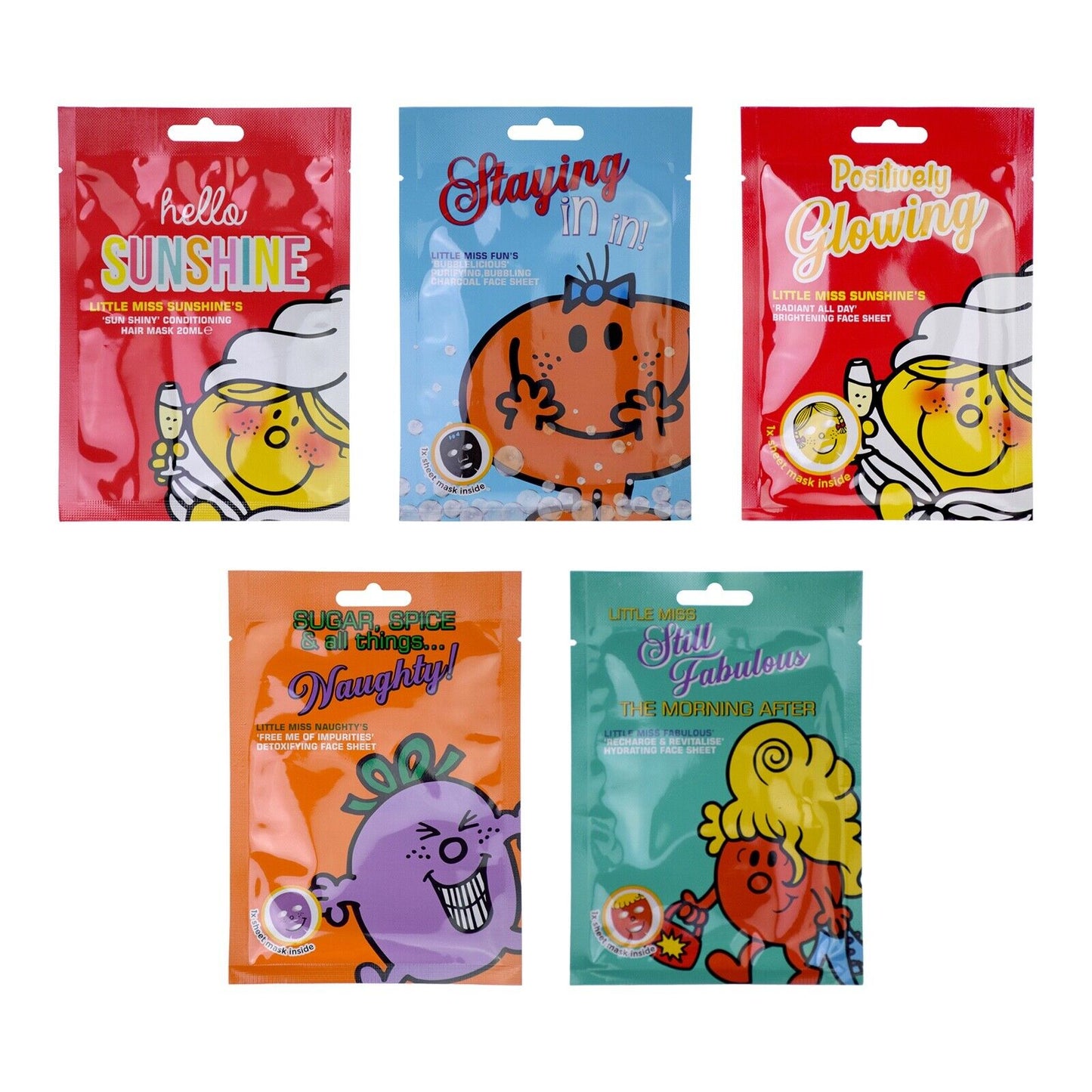 5 Assorted Little Miss Hair & Face Masks