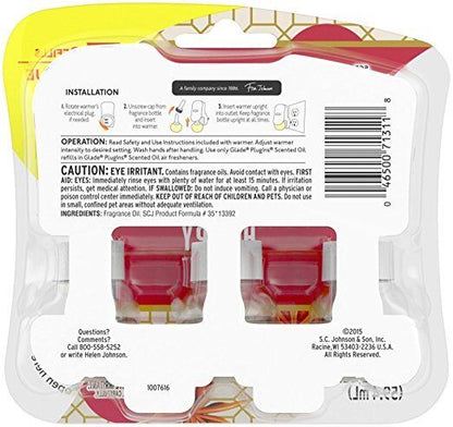 3x GLADE Essential Scented Oil Plug In Refills APPLE CINNAMON HAPPY GLOW PACK