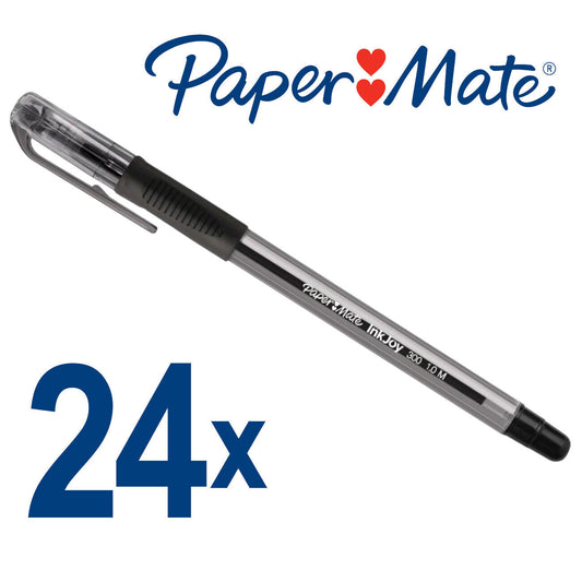 24x Paper Mate InkJoy 300 Ballpoint Pens 1.0mm Medium Point - Black