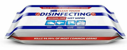 10 x PACKS OF DISINFECTING WET WIPES FOR SURFACES AND HANDS (48 SHEETS PER PACK)