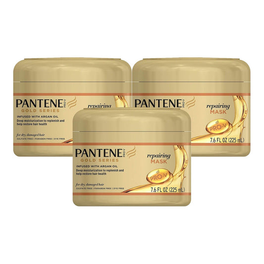 3 Pantene Gold Series Pro V Mask Repairing Argan Oil 225ml - Dry Damaged Hair