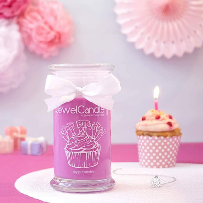 Happy Birthday Jewel Candle Ring Large Size Best Birthday Gift for Her Large Jar