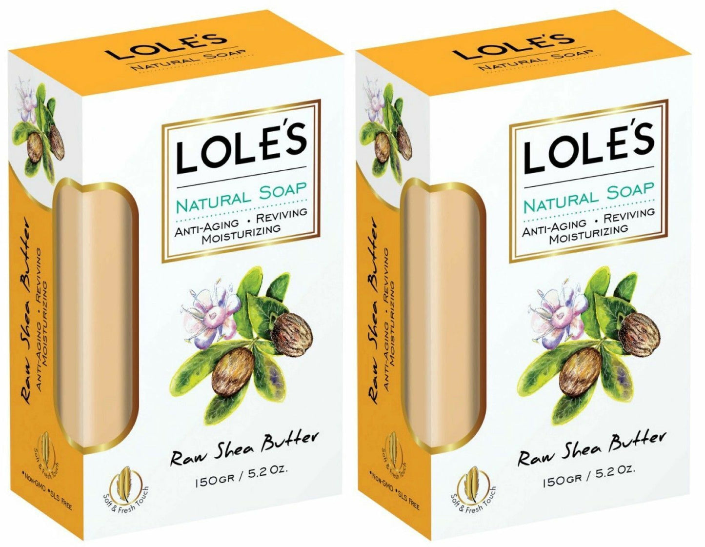 Loles Natural Luxury Soap Bars Shea Butter - Reviving 2x150g