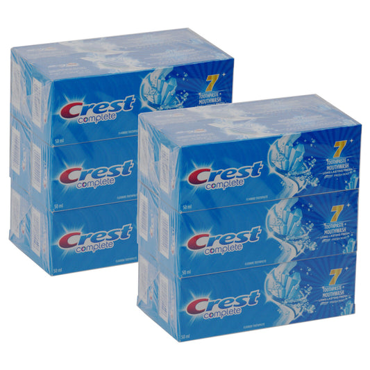 12x Crest Complete Fluoride 2-In-1 Toothpaste + Mouthwash Fresh Mint 50ml