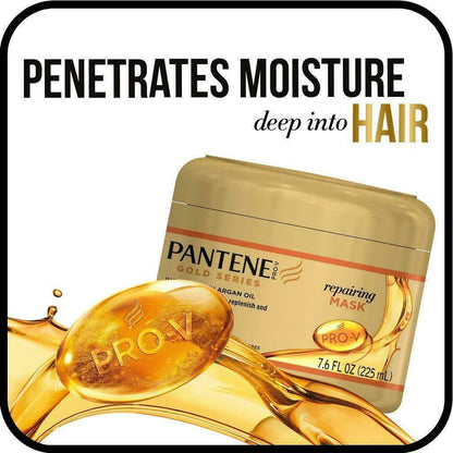 3 Pantene Gold Series Pro V Mask Repairing Argan Oil 225ml - Dry Damaged Hair