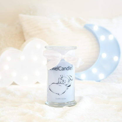 Jewel Candle Cuddle Scented Big Glass with Stainless Sliver Bracelet