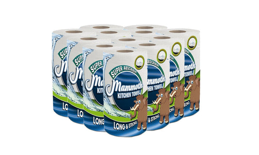 Mammoth Super Absorbent Jumbo Kitchen Towels 12 rolls