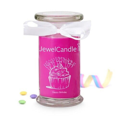 Happy Birthday Jewel Candle Ring Large Size Best Birthday Gift for Her Large Jar