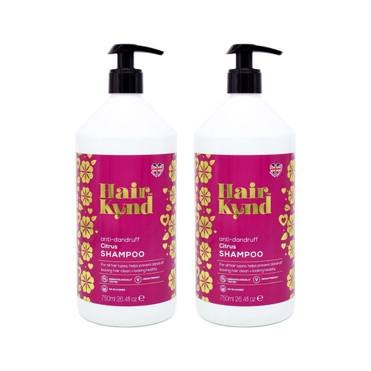 2x HairKynd Anti-Dandruff Citrus Shampoo 750ml