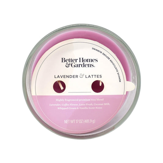 Better Homes & Garden Warm Lavender & Lattes Double Wick Premium Candle 481.9g