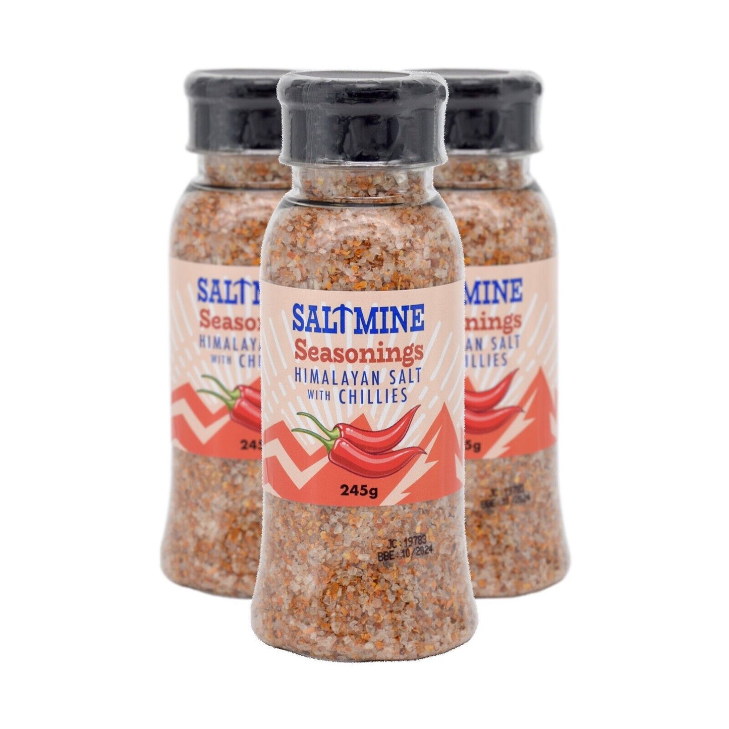 3x Saltmine Seasoning Himalayan Salt with Chillies (3 x 250g)