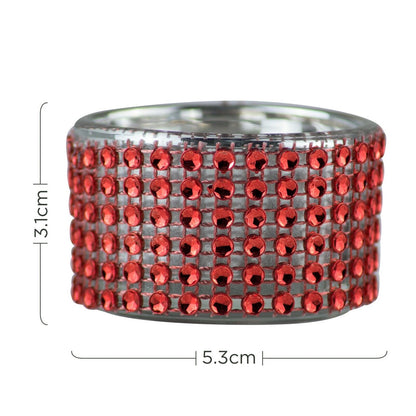 Pack of 4 - Decorative Red Diamante Jewelled Tea light Candle Holders