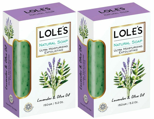 Loles Natural Luxury Soap Bars Lavender & Olive Oil - Mositurising 2x150g