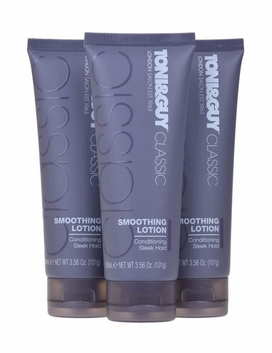 3x TONI&GUY Classic Smoothing Lotion Conditioning Sleek Hold 100ml