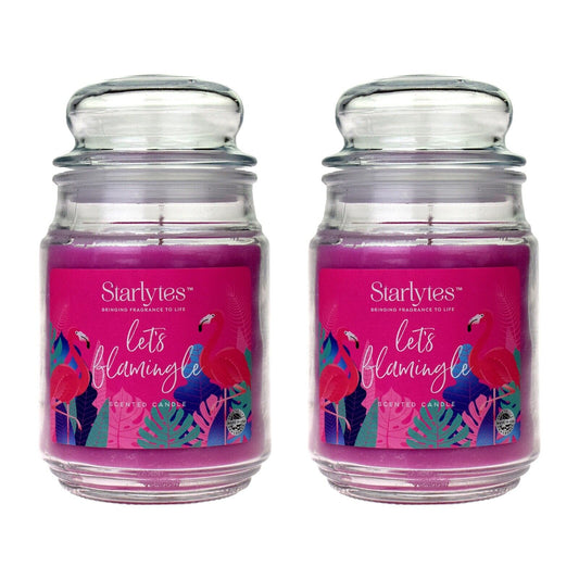 2 Starlytes Lets Flamingle Scented Candle 510g 125hr BURN TIME