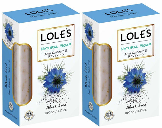Loles Natural Luxury Soap Black Seed Bars - Anti-Oxident & Reviving 2x150g