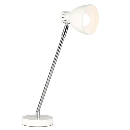 Retro Style Silver Chrome Gloss Cream Metal Domed Head Adjustable Desk Lamp