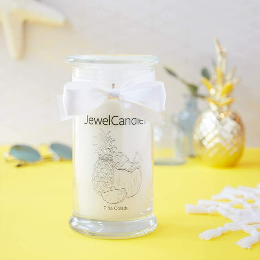 Jewel Candle Pina Colada Big Glass Scented Glass Jar Ring Small Gift For Womens