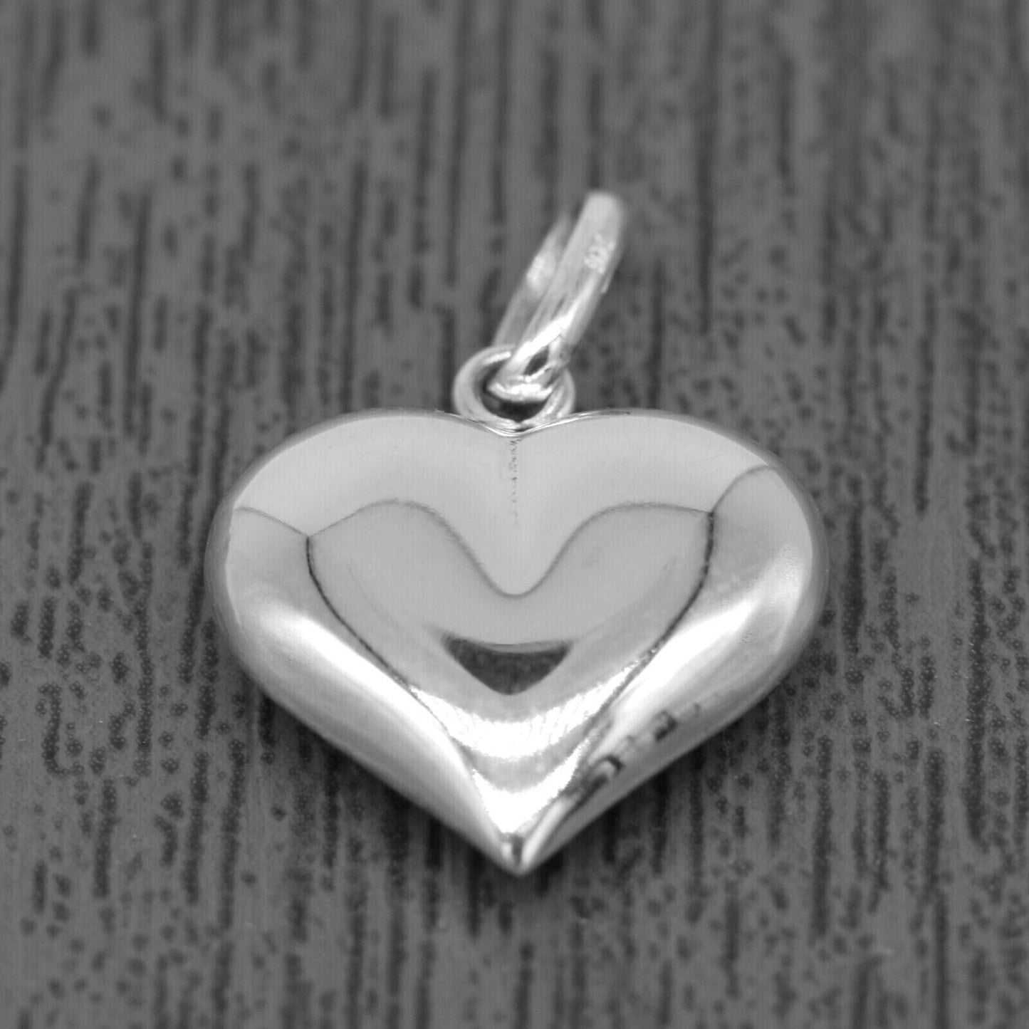 Genuine 925 Sterling Silver Puffed Heart Pendant