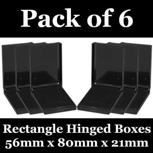 6x Rectangle Hinged Jewellery Gift Boxes Pendant Earrings Necklace Foam Padded