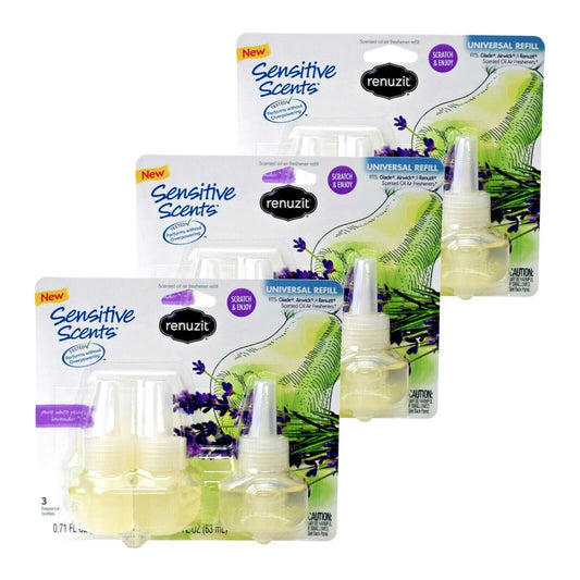 3xRenuzit Pure White Pear Lavender Air Freshener (9x Refills) Fits Airwick/Glade