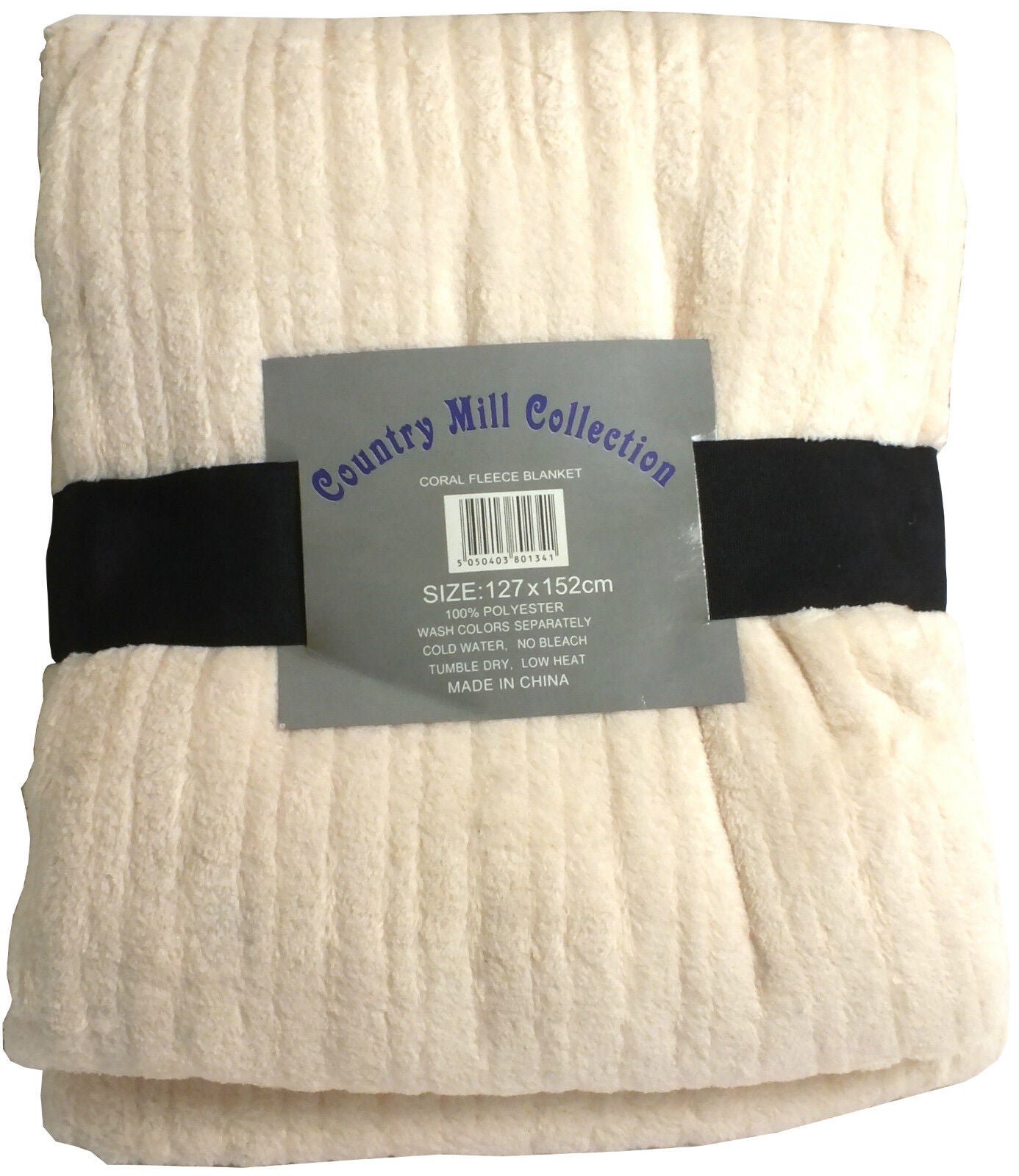 Country mill collection Cream ( Coral Fleece Blanket ) Size: 127 x 152cm