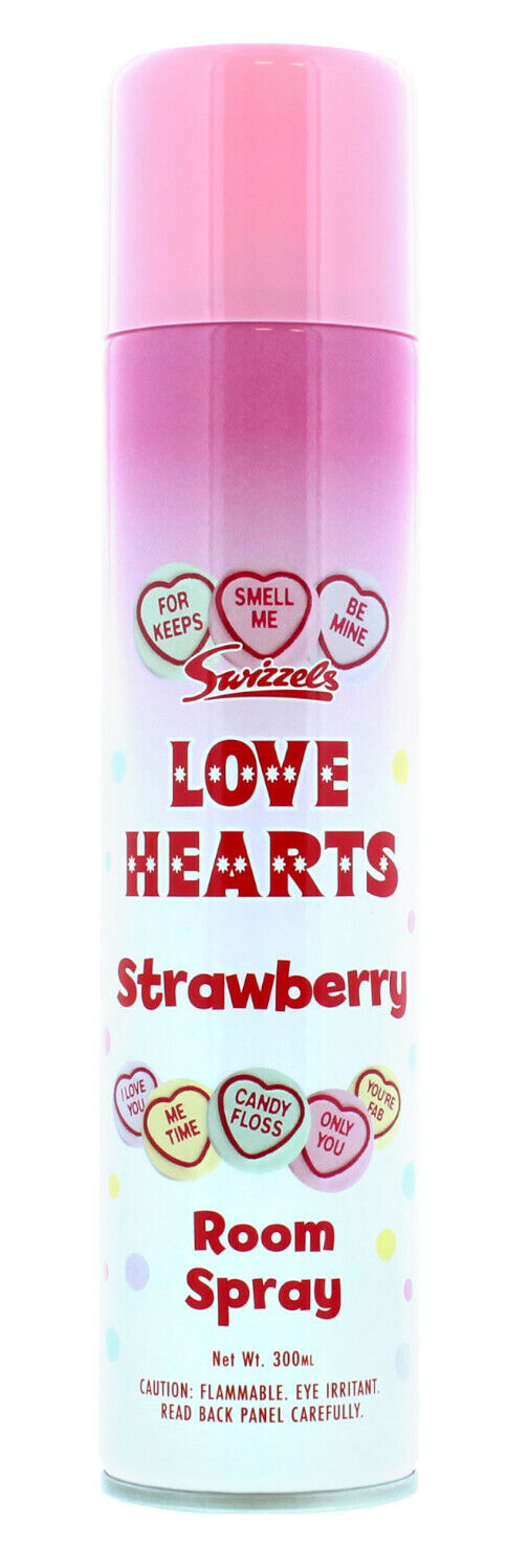 6x SWIZZELS LOVE HEARTS STRAWBERRY AIR FRESHENER ROOM SPRAY 300ML