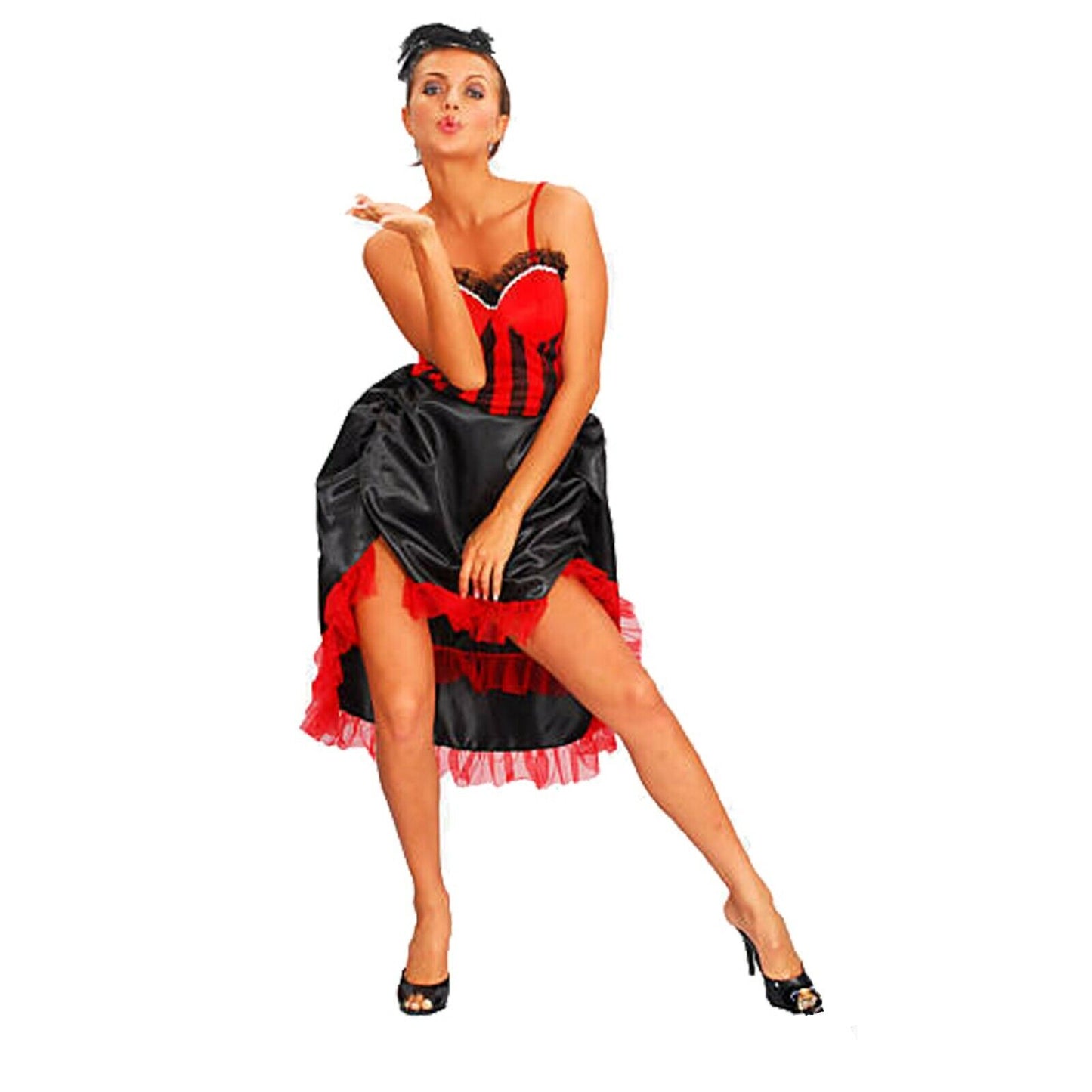 Ladies Western Can Can Girl Fancy Dress Costume Sexy Dressed Outfit UK 42 Size