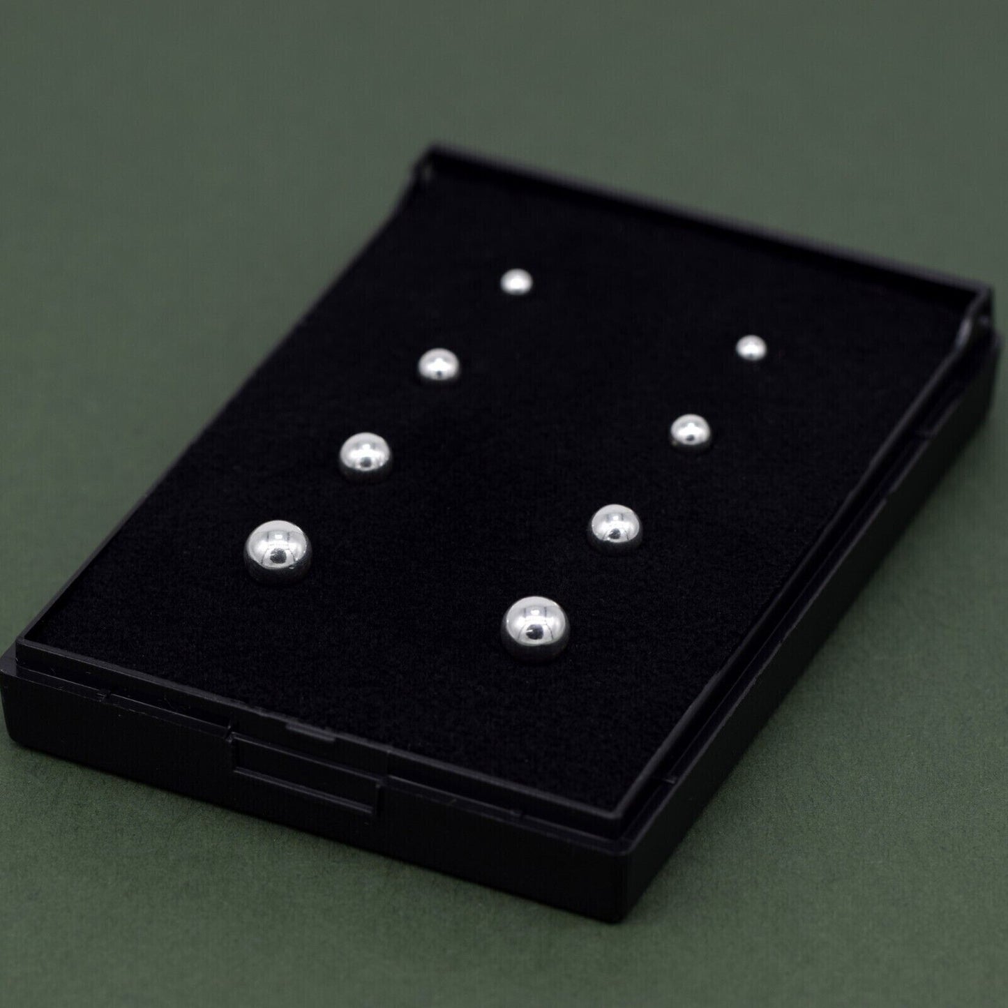Genuine 925 Sterling Silver 3, 4, 5 & 6mm Polished Studs/Earrings In Gift Box