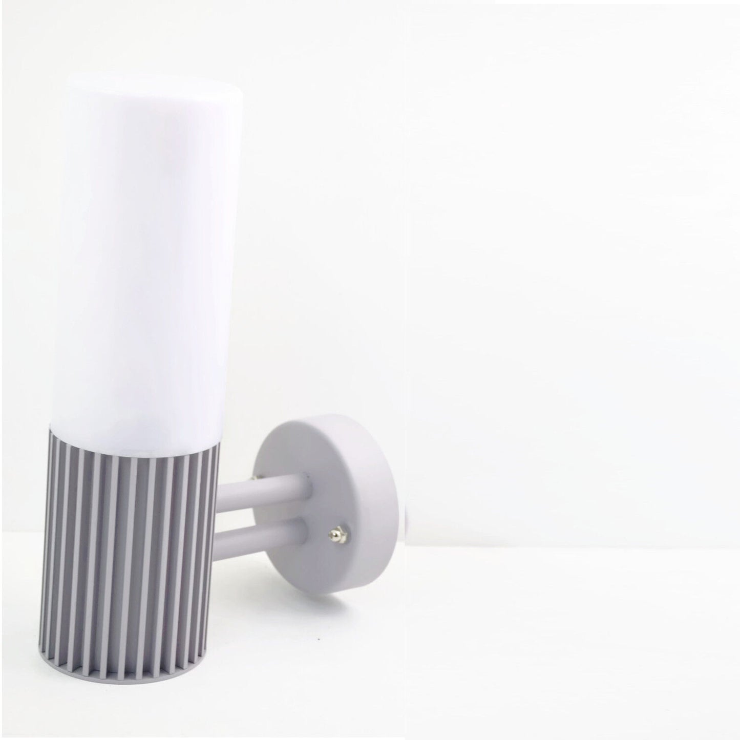 Lights Outside Litto Silver Effect Ribbed Wall Light