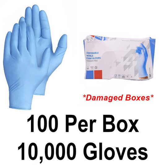 10,000 Blue Disposable Gloves 100 x 100 Boxes Nitrile Examination BULK JOBLOT